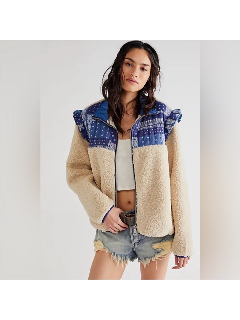 DRIFTWOOD Cream fleece with bandana print